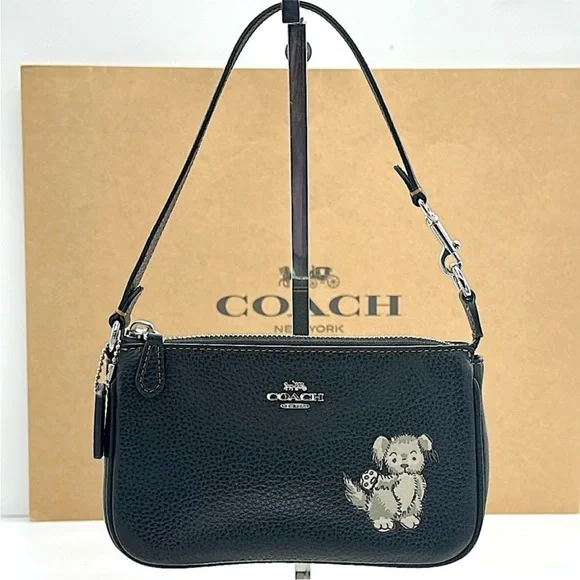 Coach Nolita 19 With Happy Dog Black Leather Bag with Silver Hardware - Picture 5 of 16